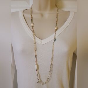 , Beaded, Gold-Toned Necklace